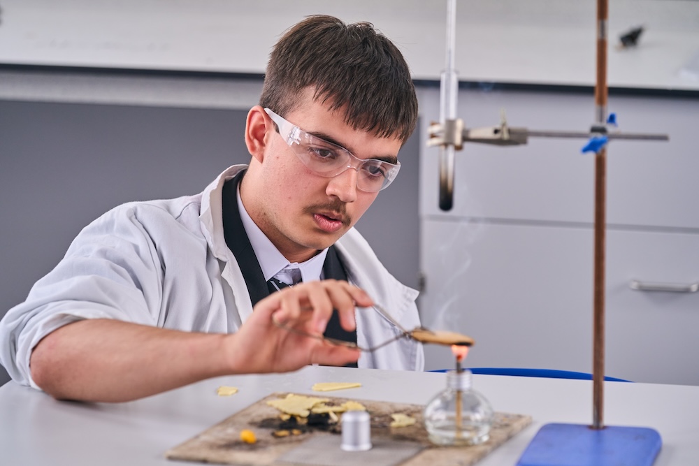student in a laboratory 